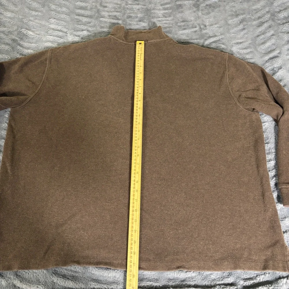 Polo Ralph Lauren Mens 2XLT Brown Cotton Quarter Zip Pullover Sweater Mock Neck